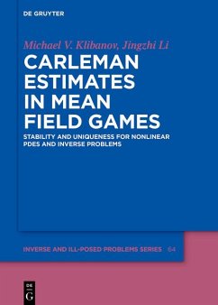 Cover Carleman Estimates in Mean Field Games (eBook, PDF)