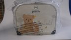 Steiff 113918 - Jimmy Teddybär mit Koffer, Plüsch-Bär hellbraun, 25 cm