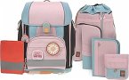 Schulranzen-Set BOXY UNIQUE (30x25x42) 7-teilig in rose/blue