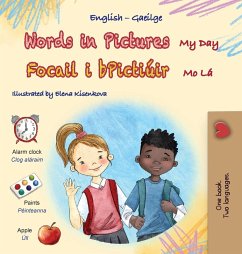 Cover Words in Pictures - My Day (English Irish Bilingual Children's Book)