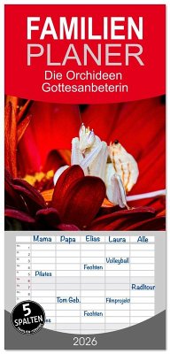 Familienplaner 2026 - Die Orchideen Gottesanbeterin mit 5 Spalten (Wandkalender, 21 x 45 cm) CALVENDO Cover Familienplaner 2026 - Die Orchideen Gottesanbeterin mit 5 Spalten (Wandkalender, 21 x 45 cm) CALVENDO