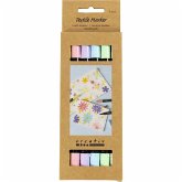 Creativ Company Textil-Marker, Pastell-Farben, Strichstärke 2,3+3,6 mm, 6er Set
