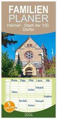 Familienplaner 2026 - Hennef - Stadt der 100 Dörfer mit 5 Spalten (Wandkalender, 21 x 45 cm) CALVENDO