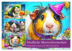 Niedliche Meerschweinchen. Zauberhafte Cartoons mit Witz und Charme (Tischkalender 2026 DIN A5 quer), CALVENDO Monatskalender