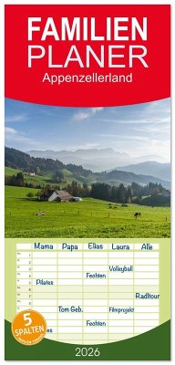 Familienplaner 2026 - Appenzellerland mit 5 Spalten (Wandkalender, 21 x 45 cm) CALVENDO