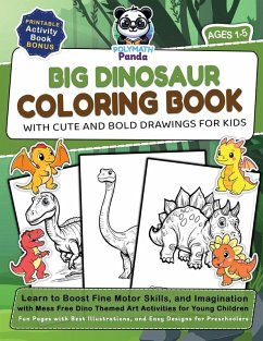 Big Dinosaur Coloring Book with Cute and Bold Drawings for Kids Ages 1-5 - Panda, Polymath
