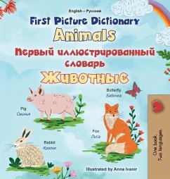 Cover First Picture Dictionary - Animals (English Russian Bilingual Children's Book)