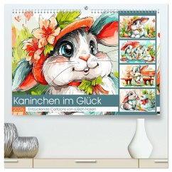 Kaninchen im Glück. Entzückende Cartoons von süßen Hasen (hochwertiger Premium Wandkalender 2026 DIN A2 quer), Kunstdruck in Hochglanz Kaninchen im Glück. Entzückende Cartoons von süßen Hasen (hochwertiger Premium Wandkalender 2026 DIN A2 quer), Kunstdruck in Hochglanz