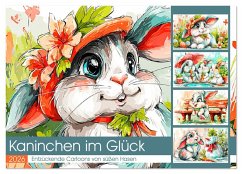 Kaninchen im Glück. Entzückende Cartoons von süßen Hasen (Wandkalender 2026 DIN A2 quer), CALVENDO Monatskalender Kaninchen im Glück. Entzückende Cartoons von süßen Hasen (Wandkalender 2026 DIN A2 quer), CALVENDO Monatskalender