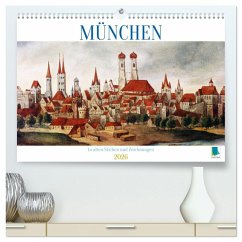 Cover München: In alten Stichen und Zeichnungen (hochwertiger Premium Wandkalender 2026 DIN A2 quer), Kunstdruck in Hochglanz
