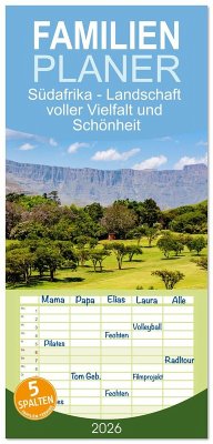Cover Familienplaner 2026 - Südafrika - Landschaft voller Vielfalt und Schönheit mit 5 Spalten (Wandkalender, 21 x 45 cm) CALVENDO