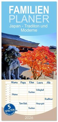 Familienplaner 2026 - Japan - Traditon und Moderne mit 5 Spalten (Wandkalender, 21 x 45 cm) CALVENDO