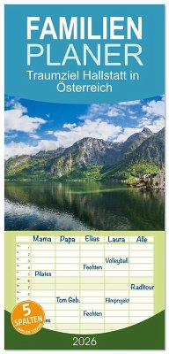 Cover Familienplaner 2026 - Traumziel Hallstatt in Österreich mit 5 Spalten (Wandkalender, 21 x 45 cm) CALVENDO