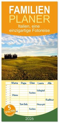 Familienplaner 2026 - Italien, eine einzigartige Fotoreise mit 5 Spalten (Wandkalender, 21 x 45 cm) CALVENDO