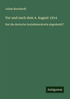 Cover Vor und nach dem 4. August 1914