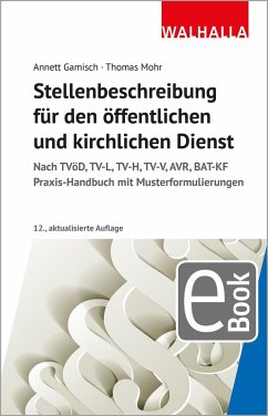Cover Stellenbeschreibung für den öffentlichen und kirchlichen Dienst (eBook, PDF)