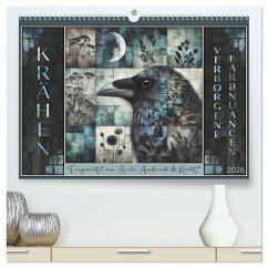 Krähen. Verborgene Farbnuancen. Kunst. (hochwertiger Premium Wandkalender 2026 DIN A2 quer), Kunstdruck in Hochglanz