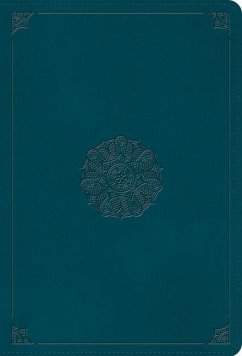 Cover ESV Giant Print Thinline Bible, Red Letter (Trutone, Deep Teal, Emblem Design)