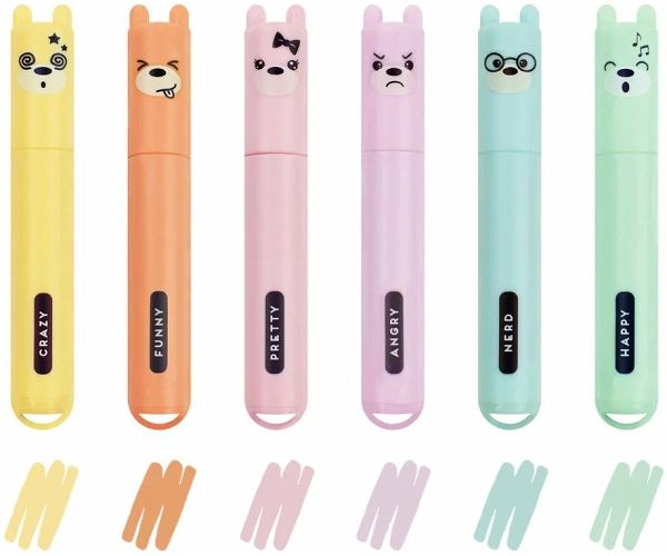 Legami Mini Textmarker Teddy‘s Style 6er Set