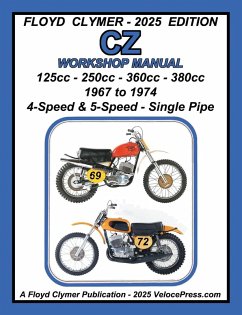 Cover CZ 125cc - 250cc - 360cc - 380cc WORKSHOP MANUAL 1967-1974 SINGLE EXHAUST