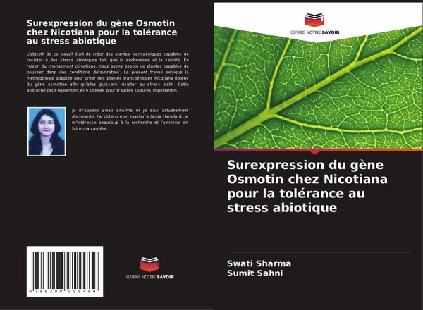 Surexpression du gène Osmotin chez Nicotiana pour la tolérance au stress abiotique