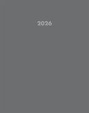 Basic Gray 2026 7.5 X 9.5 Booklet Monthly Planner