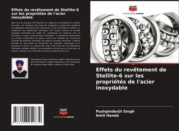 Effets du revêtement de Stellite-6 sur les propriétés de l'acier inoxydable