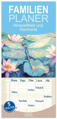 Familienplaner 2026 - Verspieltheit und Harmonie mit 5 Spalten (Wandkalender, 21 x 45 cm) CALVENDO