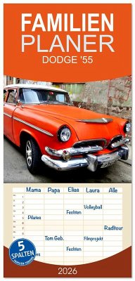 Cover Familienplaner 2026 - DODGE '55 mit 5 Spalten (Wandkalender, 21 x 45 cm) CALVENDO