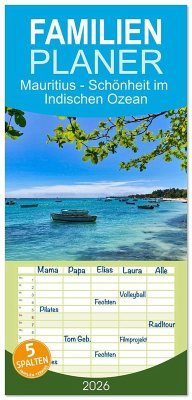 Cover Familienplaner 2026 - Mauritius - Schönheit im Indischen Ozean mit 5 Spalten (Wandkalender, 21 x 45 cm) CALVENDO