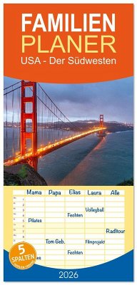 Cover Familienplaner 2026 - USA - Der Südwesten mit 5 Spalten (Wandkalender, 21 x 45 cm) CALVENDO