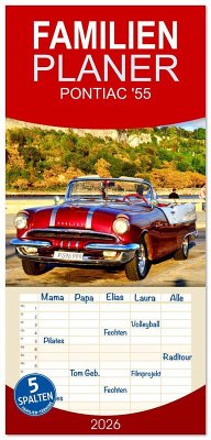 Cover Familienplaner 2026 - PONTIAC '55 mit 5 Spalten (Wandkalender, 21 x 45 cm) CALVENDO