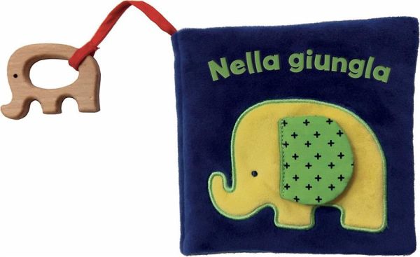 Nella giungla. Libri di stoffa con massaggiagengive in legno