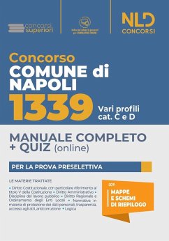 Cover Concorso Comune di Napoli 1339. Vari profili cat. C e D. Manuale completo + quiz
