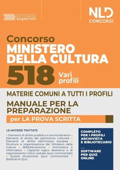 Cover Concorso Ministero della Cultura 518 posti vari profili. Manuale per la preparazione per la prova scritta