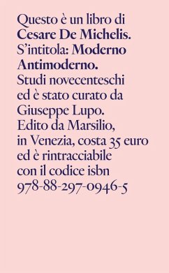 Cover Moderno antimoderno. Studi novecenteschi