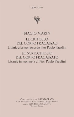 Cover El critoleo del corpo fracassao. Litanie a la memoria de Pier Paolo Pasolini-Lo scricchiolio del corpo fracassato. Litanie in memoria di Pier Paolo Pasolini