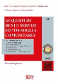 Acquisti di beni e servizi sotto-soglia comunitaria Acquisti di beni e servizi sotto-soglia comunitaria