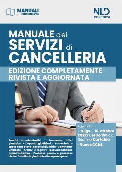 Cover Manuale dei servizi di cancelleria. Aggiornato alla Riforma Cartabia