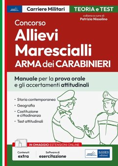 Cover Concorso allievi marescialli dell'Arma dei Carabinieri. Manuale per le prove orali e gli accertamenti attitudinali