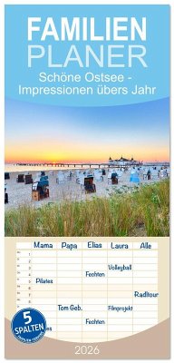 Familienplaner 2026 - Schöne Ostsee - Impressionen übers Jahr mit 5 Spalten (Wandkalender, 21 x 45 cm) CALVENDO