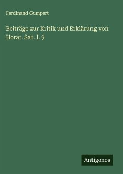 Cover Beiträge zur Kritik und Erklärung von Horat. Sat. I. 9