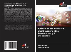 Cover Relazione tra efficacia degli insegnanti e burnout tra gli insegnanti