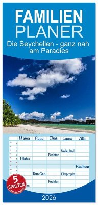 Cover Familienplaner 2026 - Die Seychellen - ganz nah am Paradies mit 5 Spalten (Wandkalender, 21 x 45 cm) CALVENDO