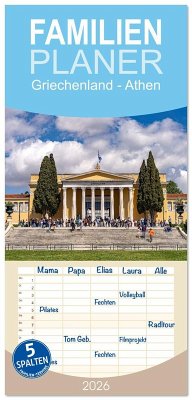 Cover Familienplaner 2026 - Griechenland - Athen mit 5 Spalten (Wandkalender, 21 x 45 cm) CALVENDO