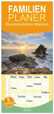 Familienplaner 2026 - Wunderschönes Madeira mit 5 Spalten (Wandkalender, 21 x 45 cm) CALVENDO