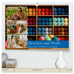 Cover Stricken und Wolle (hochwertiger Premium Wandkalender 2026 DIN A2 quer), Kunstdruck in Hochglanz