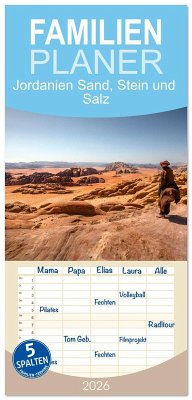 Familienplaner 2026 - Jordanien Sand, Stein und Salz mit 5 Spalten (Wandkalender, 21 x 45 cm) CALVENDO
