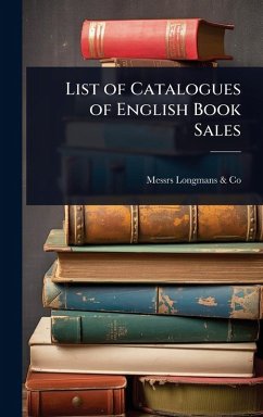 Cover List of Catalogues of English Book Sales