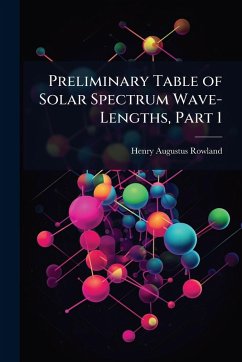 Cover Preliminary Table of Solar Spectrum Wave-Lengths, Part 1
